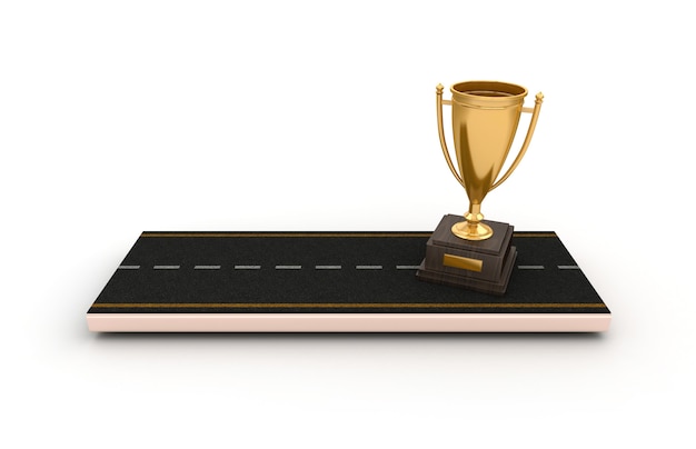 Rendering Illustration of Road with Trophy