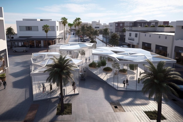 A rendering of the plaza in the city of al ain.