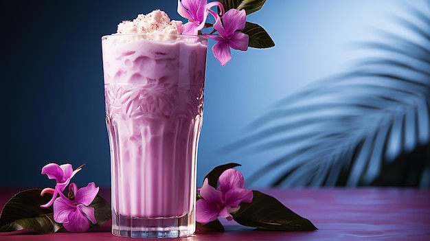 Rendering of an Ube colada cocktail