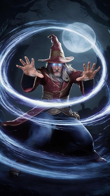 Photo rendering of wizard controlling magic