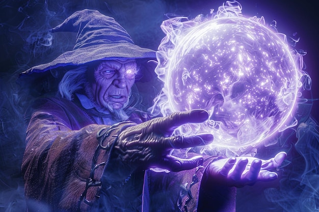 Photo rendering of wizard controlling magic