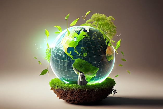 Renewable energy concept Earth Day or environment protection Generative Ai