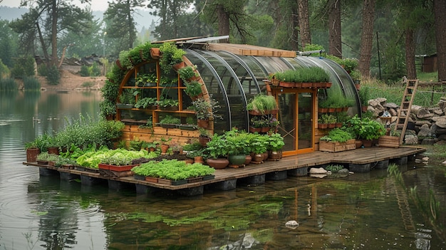 Renewable EnergyPowered Aquaponic Greenhouse Background