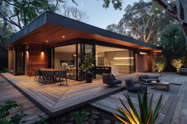 Renovated Home Extension in Melbourne with Deck Patio and Courtyard