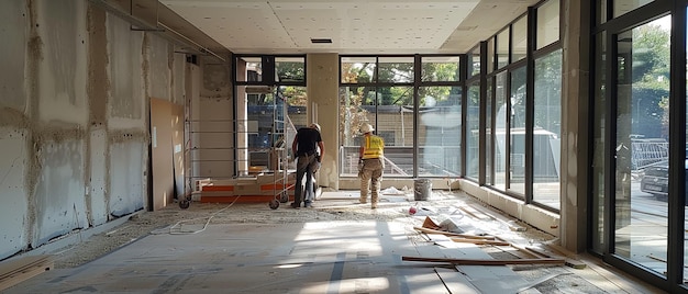 Renovation Workers at Construction Site