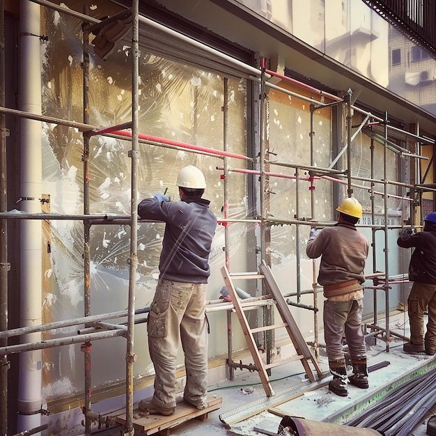 Renovation Workers at Construction Site