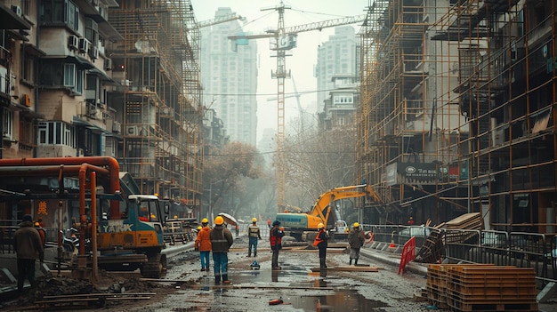 Renovation Workers at Construction Site