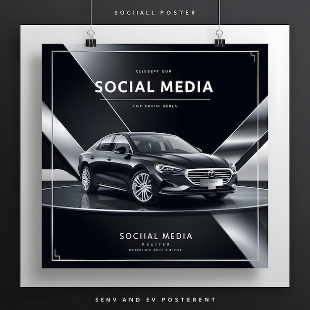 Photo rent a car banner for social media post template