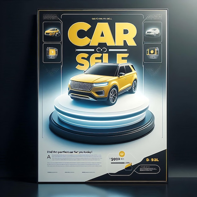 Rent a car and sale automotive social media banner or Instagram post template design