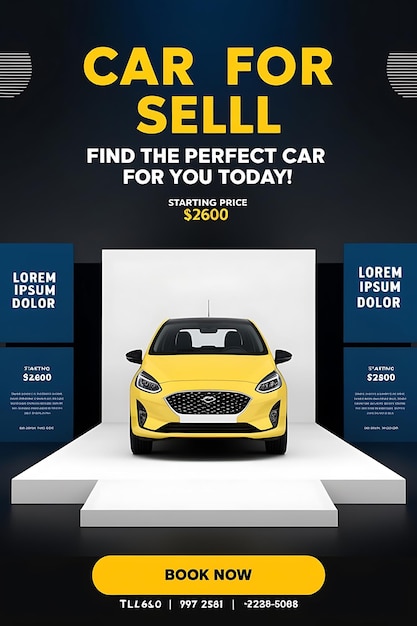 Rent a car and sale automotive social media banner or Instagram post template design