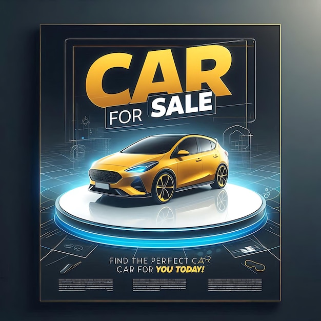 Rent a car and sale automotive social media banner or Instagram post template design