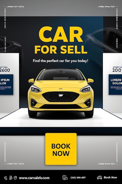 Rent a car and sale automotive social media banner or Instagram post template design