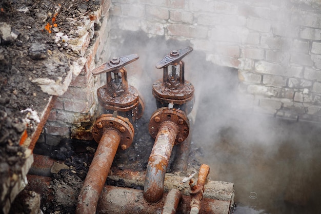 Repair broken old rusty pipes of the heating system