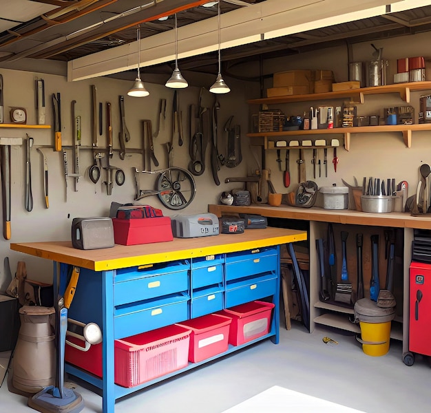 Repair shop from car Garage tools box