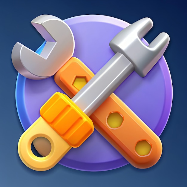 Repair tools with wrench and screwdriver Fix and repair concept 3d vector icon Cartoon minimal style