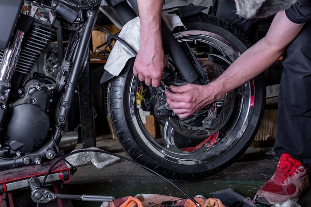 Repairing motorcycle tire with repair kit, Tire plug repair kit for tubeless tires.