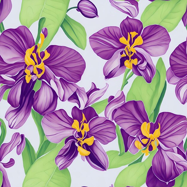 Repeating design seamless design orchid flowers