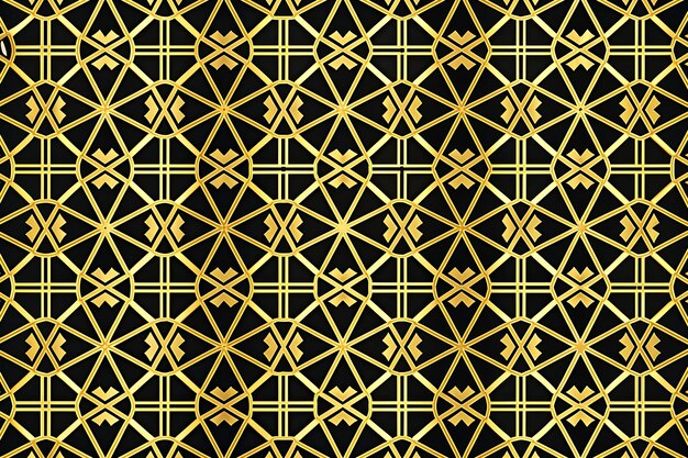 Photo a repeating geometric pattern in gold and black