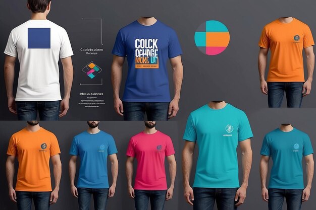 Photo replace design with your design change colors mockup t shirt template