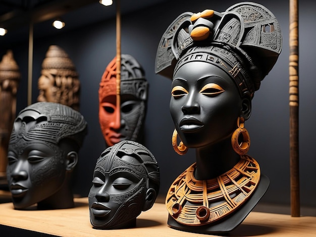 Replicate 3D printed models of significant cultural artifacts such as African masks traditional clothing or musical instruments to celebrate the rich diversity of black culture