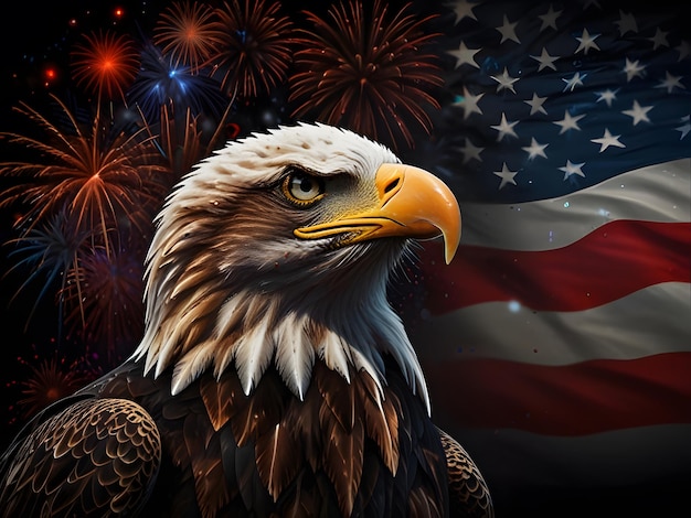 Representation of the American flag with eagle for usa national loyalty day celebration