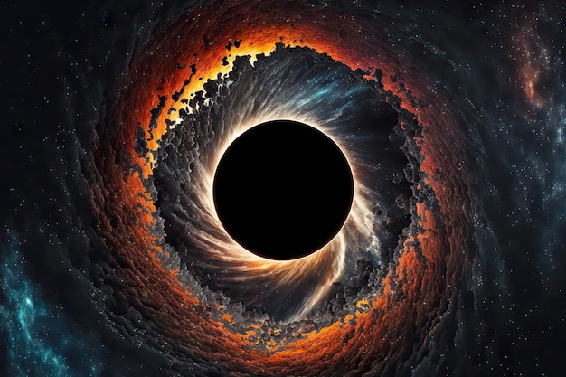 Representation of astronomical phenomenon of black hole singularity in sky