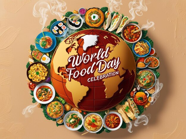 Photo representation world food day typography design