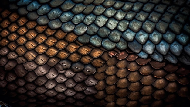 Reptile scales background texture design wallpaper chameleon lizard snake pattern Generative AI