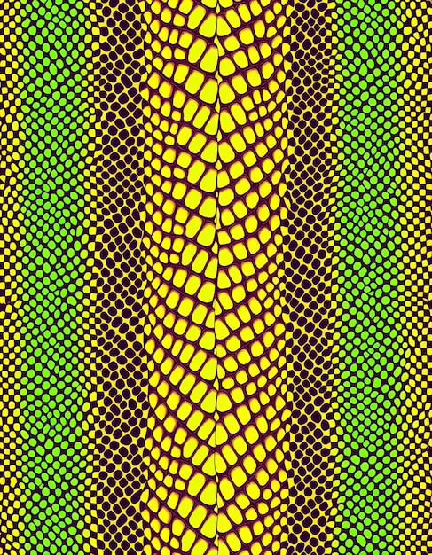 Photo reptile skin with geometric patterns and neon highlights