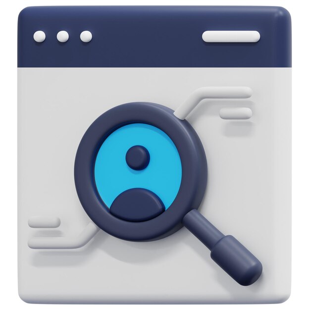 research 3d render icon illustration