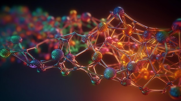 Research in science Molecular Lattice Abstract 3D Illustration and Generative AI