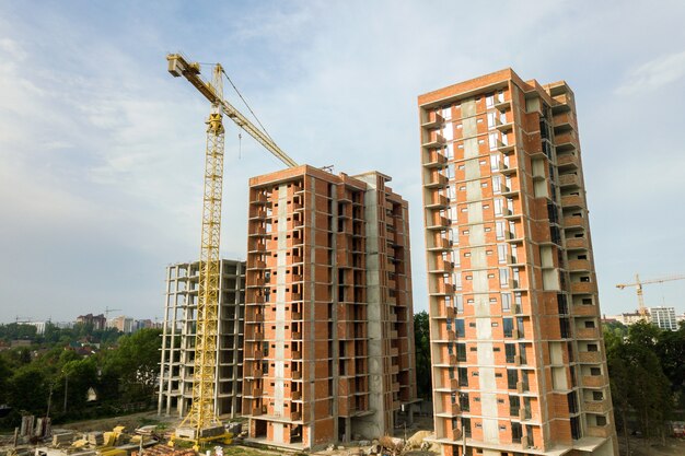 Residential apartment buildings under construction