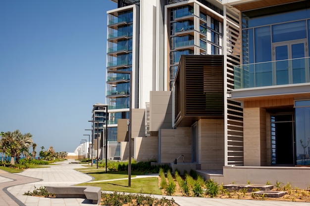 Residential building on the island of blue waters in Dubai