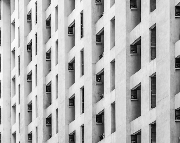 Residential window building in black and white color