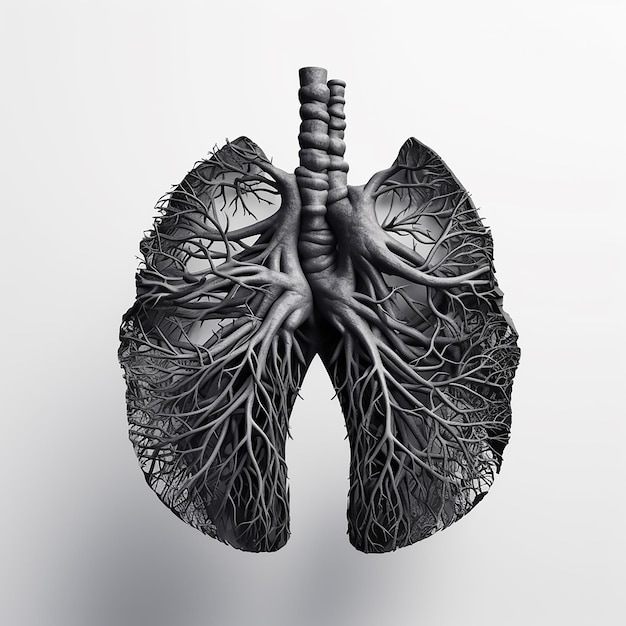 Resilience Unveiled Realistic Damaged Black Human Lungs Anatomy Mockup