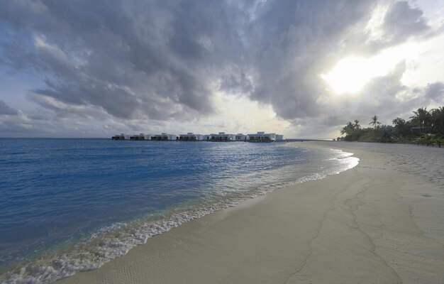 resort cottages on the water in the Maldives