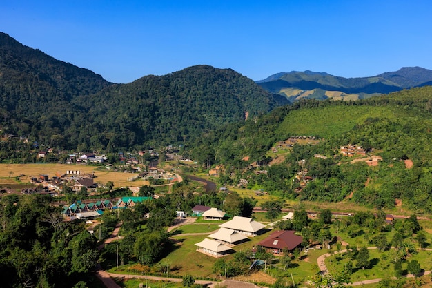 Resort and village in the valley tourist attractions and important landmarks of Sa Pan Nan Province