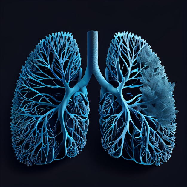 Respiratory system lungs of smoking peoplegenerative ai