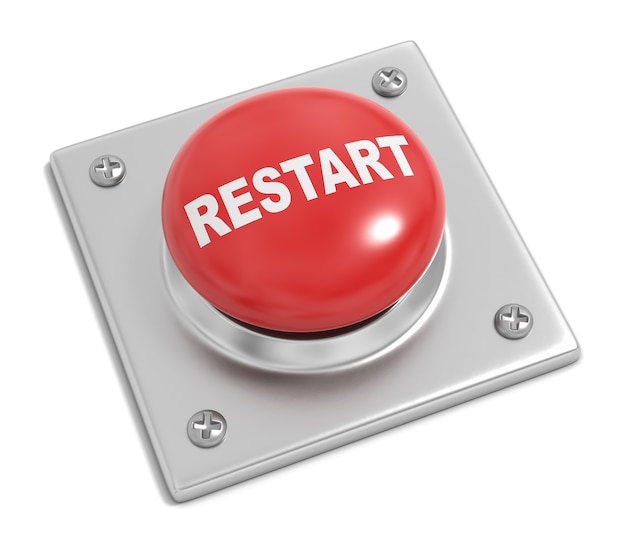 Restart Button on White