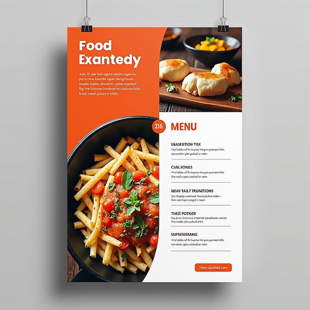 Photo restaurant food menu flyer mockup design