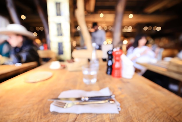 restaurant interior blurred background room serving