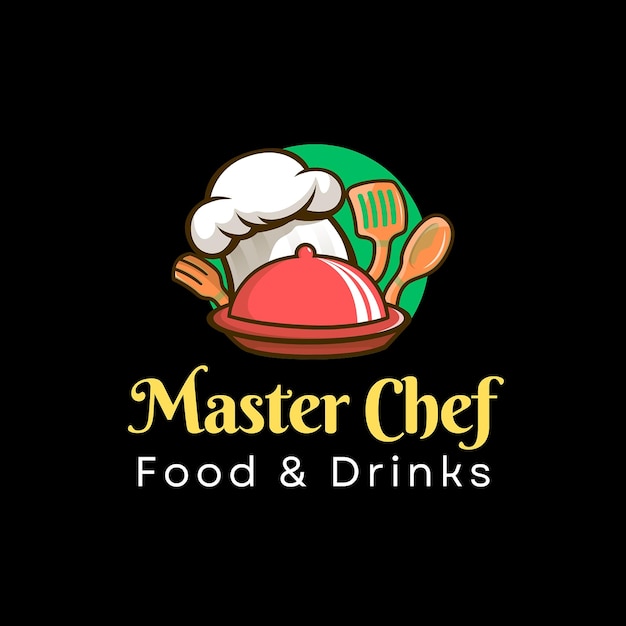 Restaurant logo on dark background