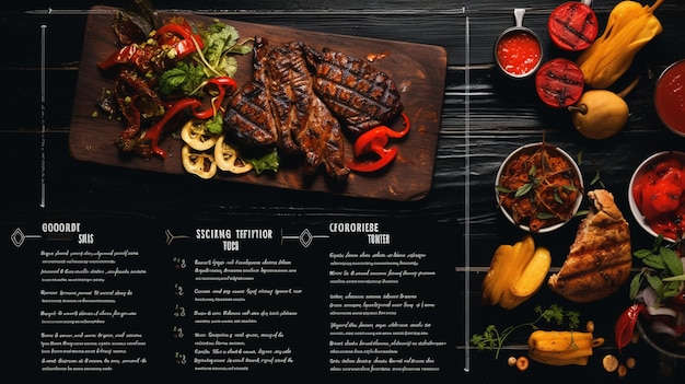 A restaurant menu book for barbeque food