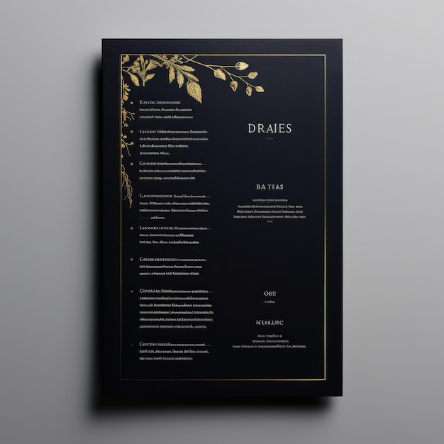 restaurant menu card template