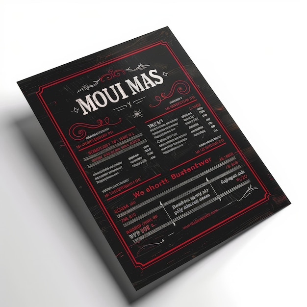 Restaurant menu card template