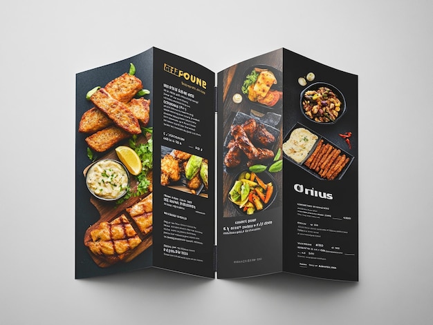 Photo restaurant menu design mockup