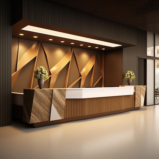 Photo restaurant reception desk interior view