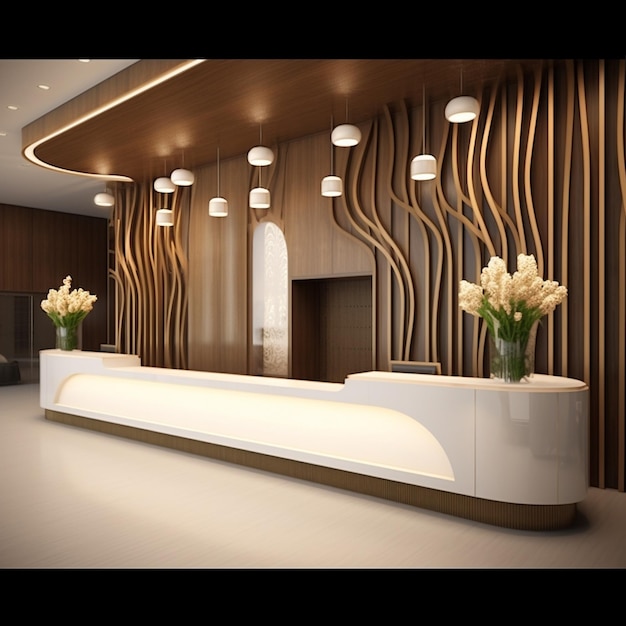 Photo restaurant reception desk interior view