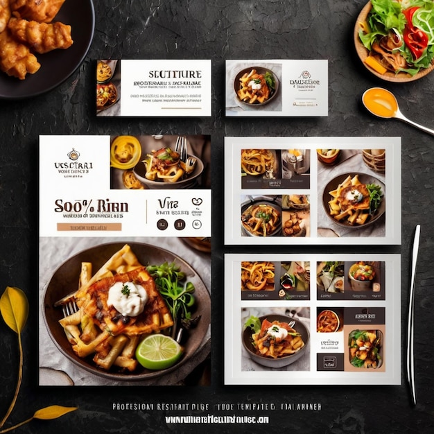 Restaurant service square flyer social media post or Instagram banner template