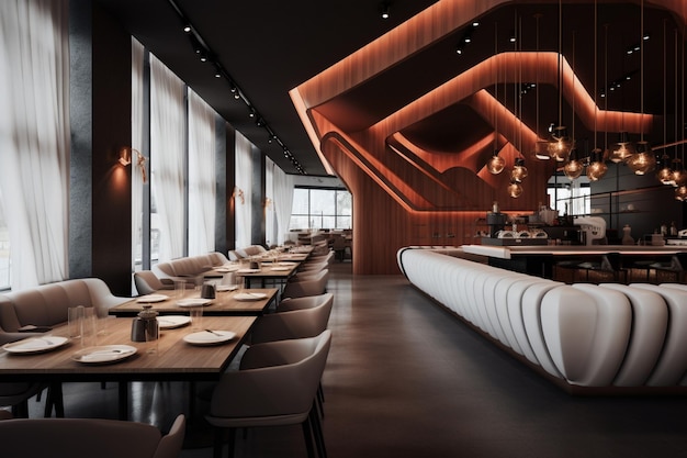 Restaurant with a minimalist concept